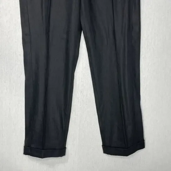 J. Jill Linen Stretch Pull-On Pants Size Small Black Old Money Office Business - Picture 3 of 12